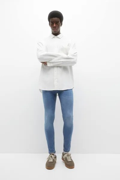 Синие джинсы суперскинни Pull&Bear, синий