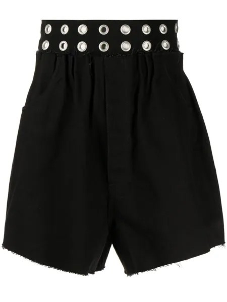 Джинсовые шорты с люверсами Raf Simons, черный