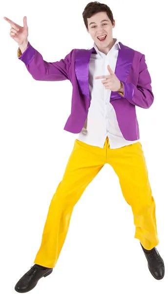 Костюм карнавальный мужской Стиляга Птица Феникс p0293 желтый; фиолетовый 48-50 RU