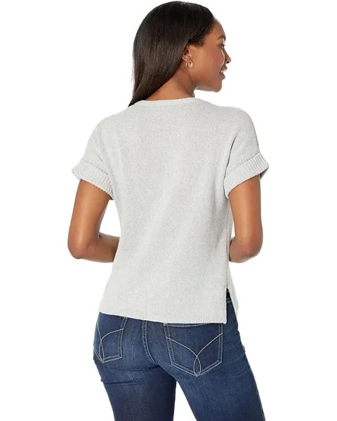 Свитер Lilla P Easy V-Neck Pullover Linen Chain Sweater, цвет Heather Grey
