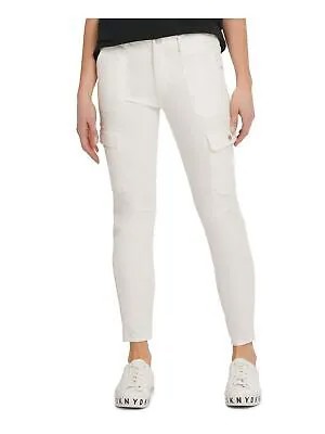 DKNY Женские белые узкие брюки на молнии с карманами 25