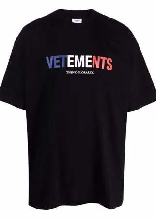 VETEMENTS футболка оверсайз France с логотипом