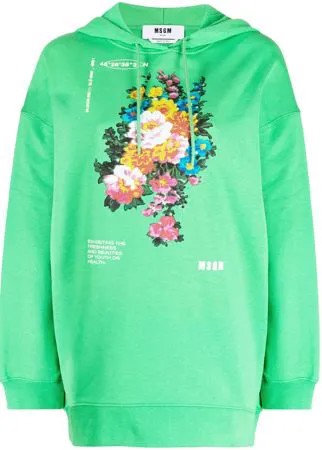 MSGM худи оверсайз с цветочным принтом