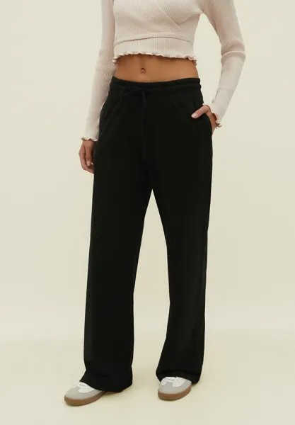 Спортивные брюки Wide-Leg Jogger Stradivarius, черный