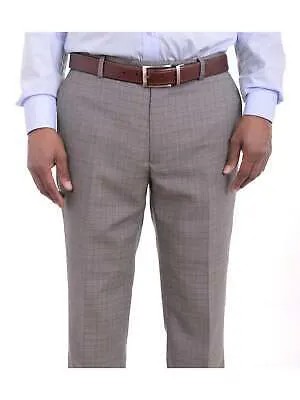 Серые классические брюки из смесовой шерсти с плоской передней частью в клетку Bar Iii