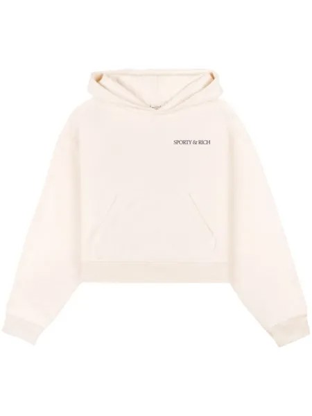 Sporty & Rich укороченное худи H&W Club, нейтральный цвет