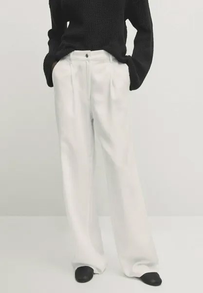 Брюки из ткани Massimo Dutti, цвет white