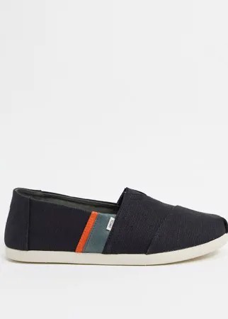 Черные эспадрильи с разноцветными полосками Toms-Мульти