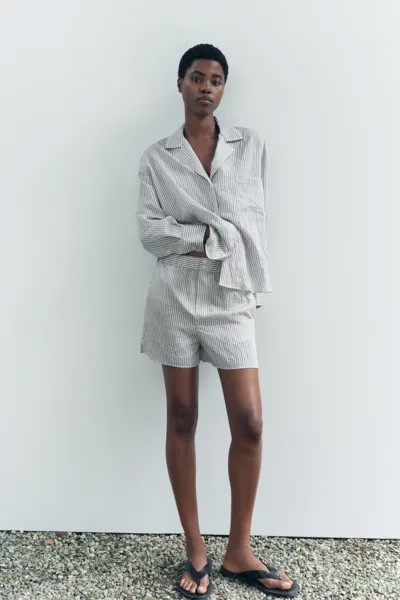Полоская рубашка ZARA, полосатый