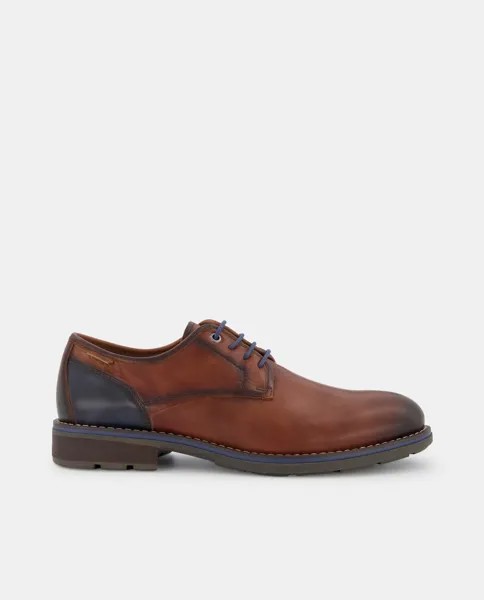 Мужские коричневые кожаные туфли на шнуровке с круглым носком Pikolinos, коричневый