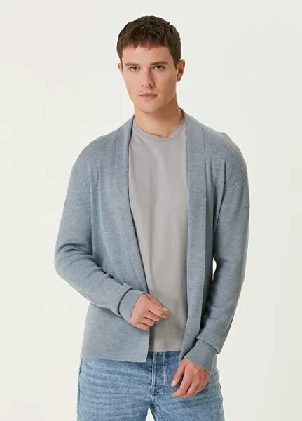 Кардиган из мериносовой вязки Allsaints, голубой