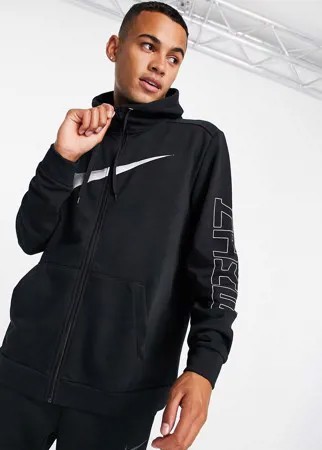 Черная куртка из ткани с капюшоном Nike Training Sport Clash-Черный цвет