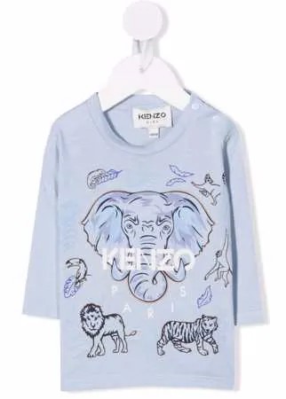 Kenzo Kids футболка с принтом Elephant