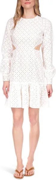 Платье с геометрическими люверсами MICHAEL Michael Kors, белый