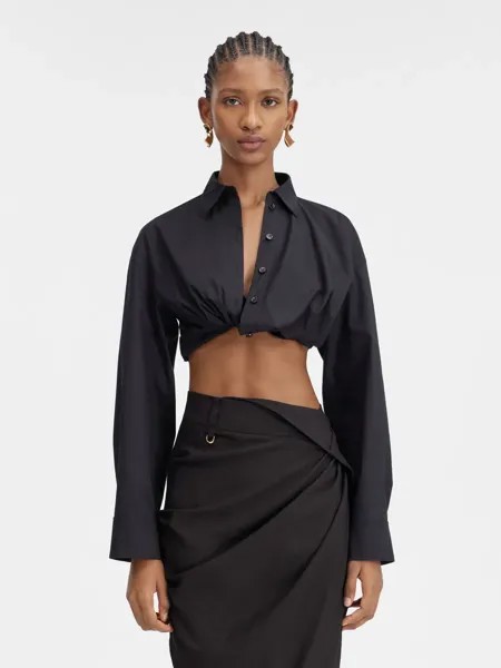 Перекрученная рубашка La Bahia Courte Jacquemus, черный