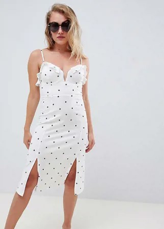 Сарафан миди со звездным принтом и V-образным вырезом ASOS DESIGN Petite-Мульти