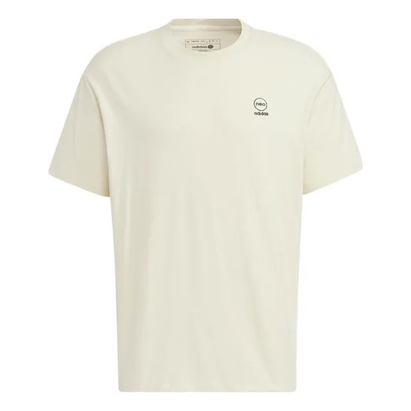 Футболка adidas neo SS22 U Cvd Tee Back Alphabet Printing Round Neck Short Sleeve Beige T-Shirt, бежевый