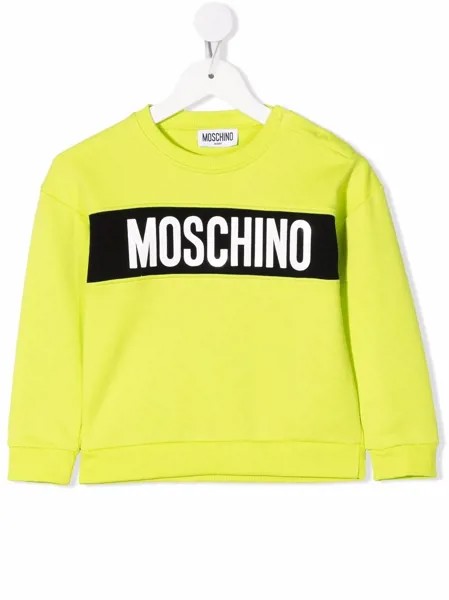 Moschino Kids logo-print cotton jumper
