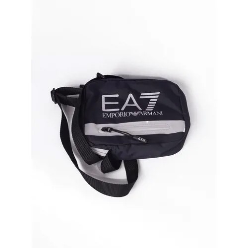 Сумка  барсетка EA7 спортивная, текстиль, внутренний карман, черный