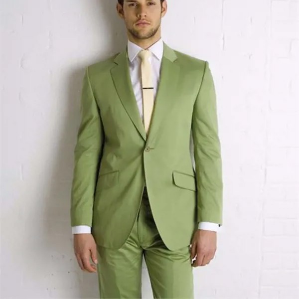 Новинка, мужские костюмы для жениха, мужской костюм с отложным воротником с вырезом, мужские смокинги для жениха, костюм оливкового и зелено...