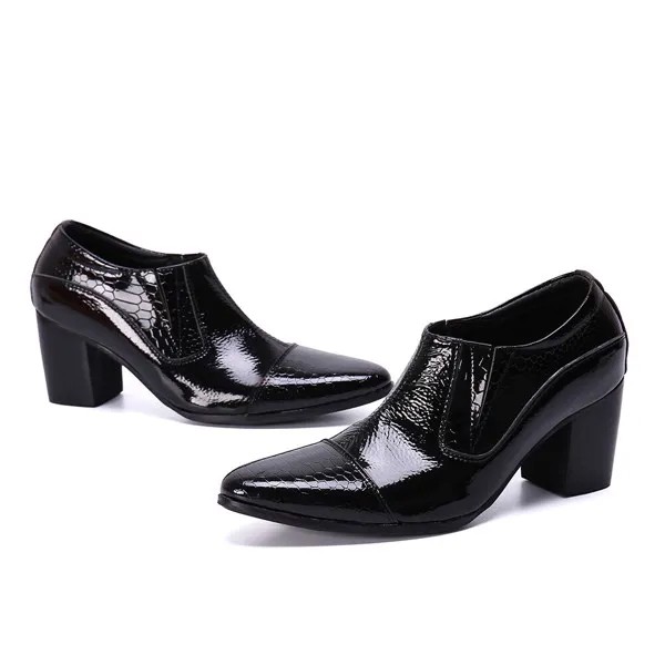 Ботильоны Batzuzhi мужские кожаные, японский стиль, заостренный носок, модная формальная обувь для вечеринки и свадьбы, черные ботинки