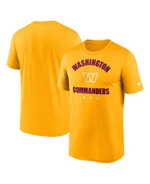 Мужская золотая футболка Washington Commanders Arch Legend Nike