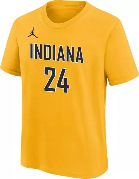 Желтая футболка Jordan Youth Indiana Pacers Бадди Хилд № 24