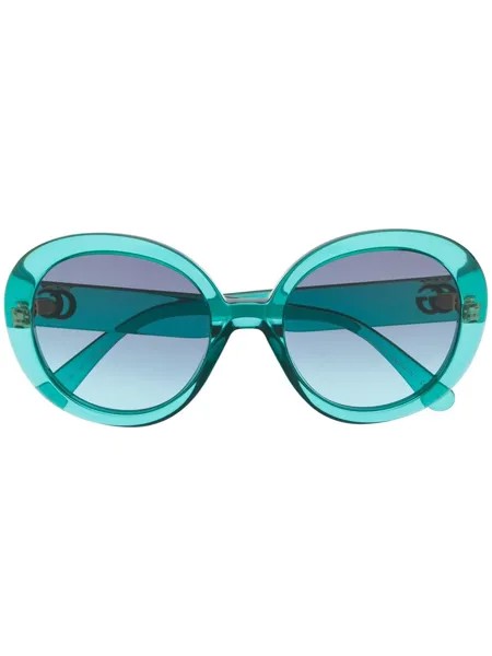 Gucci Eyewear солнцезащитные очки в круглой оправе с логотипом GG