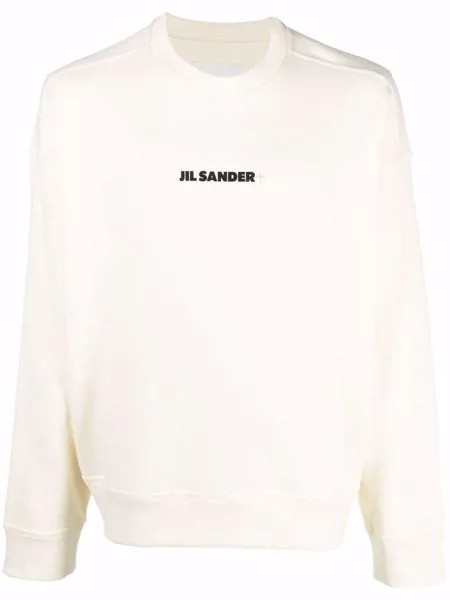 Jil Sander толстовка с приспущенными плечами и логотипом