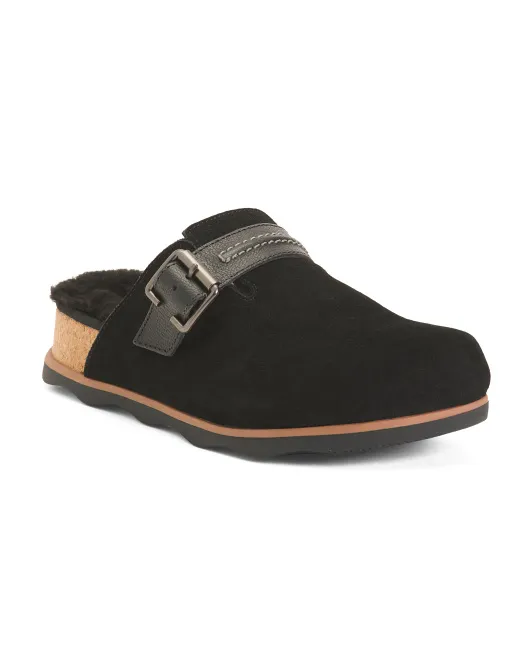 Замшевые сабо Brynn на шлепанце на подкладке Clarks, черный
