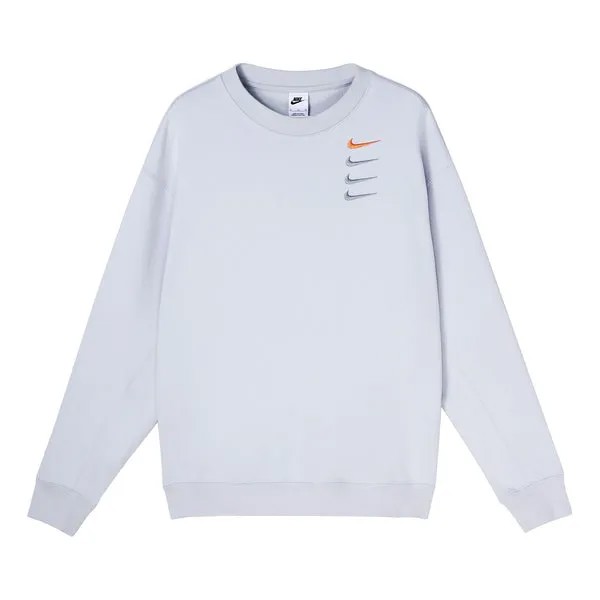 Толстовка Men's Nike French Terry Swoosh 4 Embroidered Round Neck Sports Pullover Autumn White Gold Color, белый