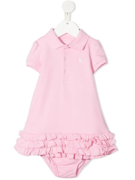 Ralph Lauren Kids платье с воротником поло и оборками