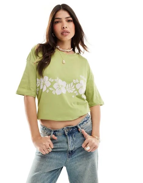 Billabong — Make It Tropical — зеленая футболка