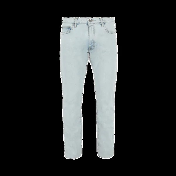 Джинсы Off-White Diag Tab Slim 'Bleach Blue', синий