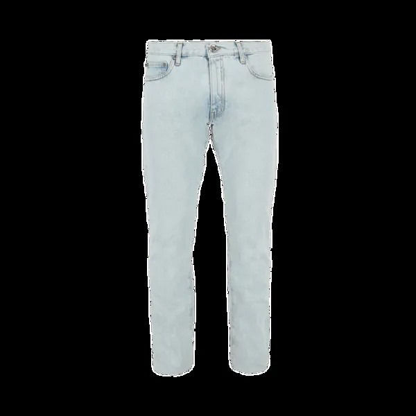 Джинсы Off-White Diag Tab Slim 'Bleach Blue', синий