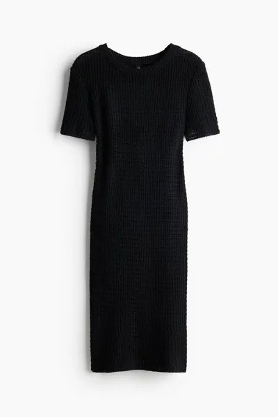 Вязанное платье H&M, черный