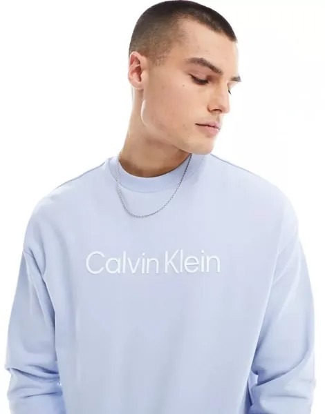 Синяя толстовка с логотипом Calvin Klein Hero Comfort