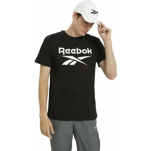 Футболка Reebok REEBOK IDENTITY STACKED LOGO T-SHIRT, размер L, черный