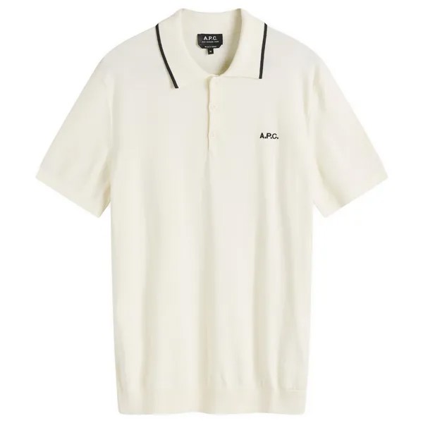 Поло A.P.C. Fynn Tipped Knit Polo, цвет White & Black