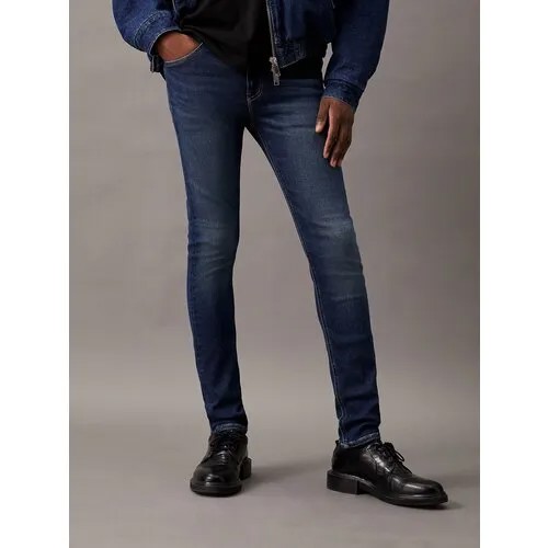 Джинсы скинни Calvin Klein Jeans Super Skinny, размер 33/32, синий