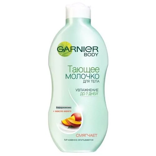 Молочко для тела GARNIER тающее с бифидокомплексом и маслом манго смягчающее, бутылка, 250 мл