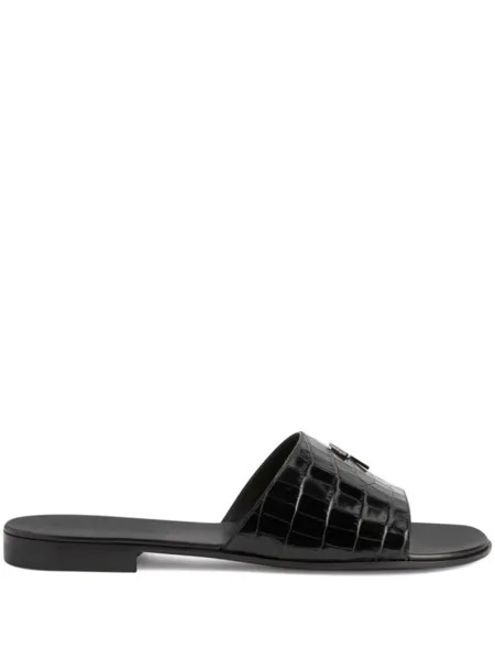 Giuseppe Zanotti шлепанцы Darrin Flash с логотипом, черный