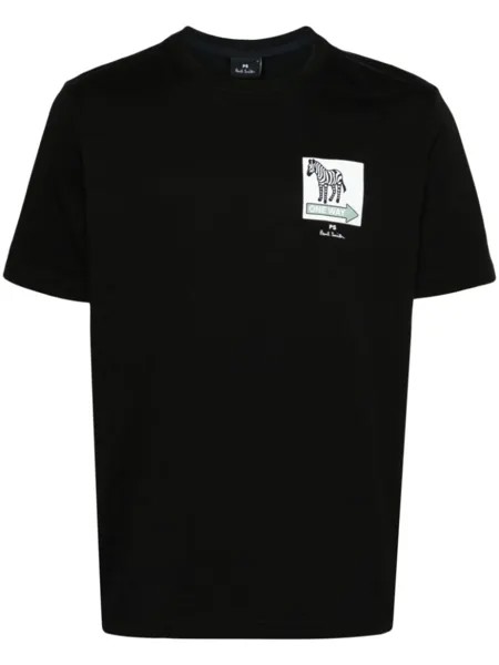 PS Paul Smith футболка One Way Zebra с графичным принтом, черный