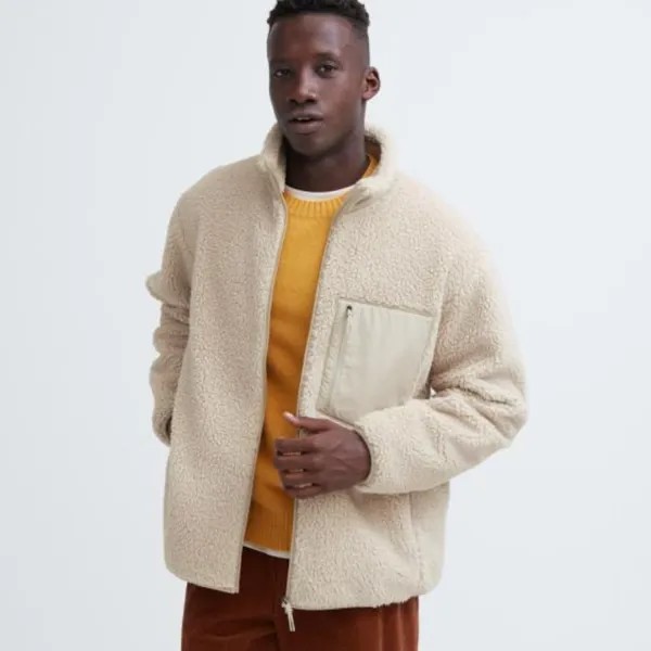 Куртка Uniqlo Unisex Windproof Outer Fleece, светло-бежевый