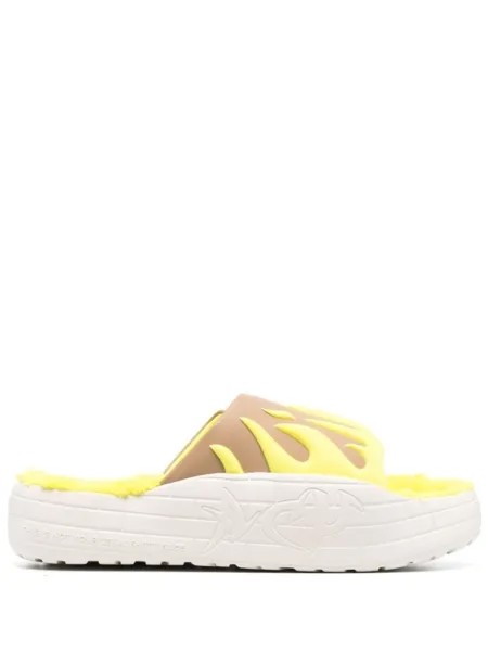MSGM шлепанцы с флисовой подкладкой на платформе, желтый