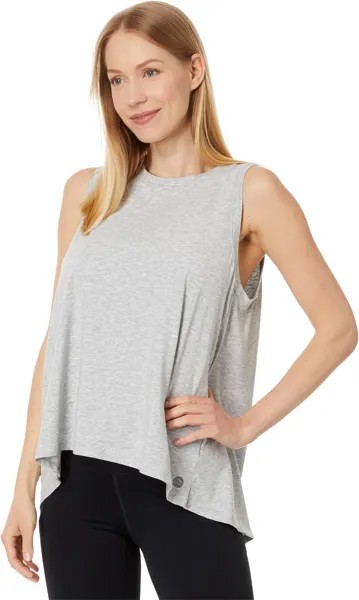 Топ L.L.Bean Beyond Soft Tank Pleat-Back, цвет Light Gray Heather
