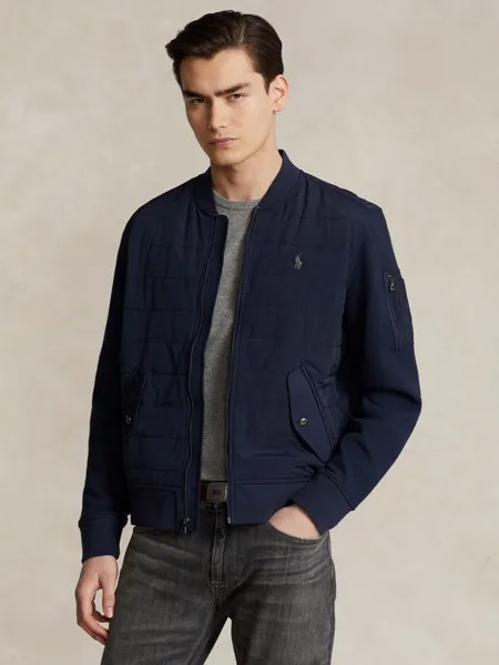 Гибридный бомбер Polo Ralph Lauren, авиатор темно-синий