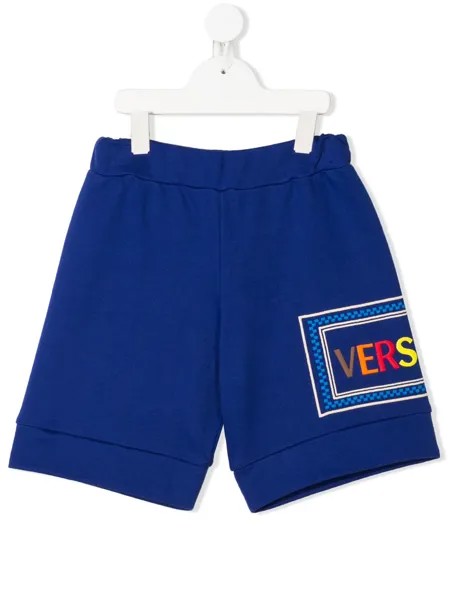 Versace Kids шорты с вышитым логотипом