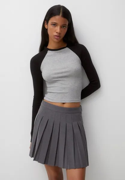 Футболка с длинным рукавом Raglan PULL&BEAR, цвет grey