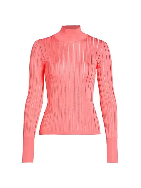 Свитер с кринолиновым воротником и воротником-стойкой Alaïa, цвет rose